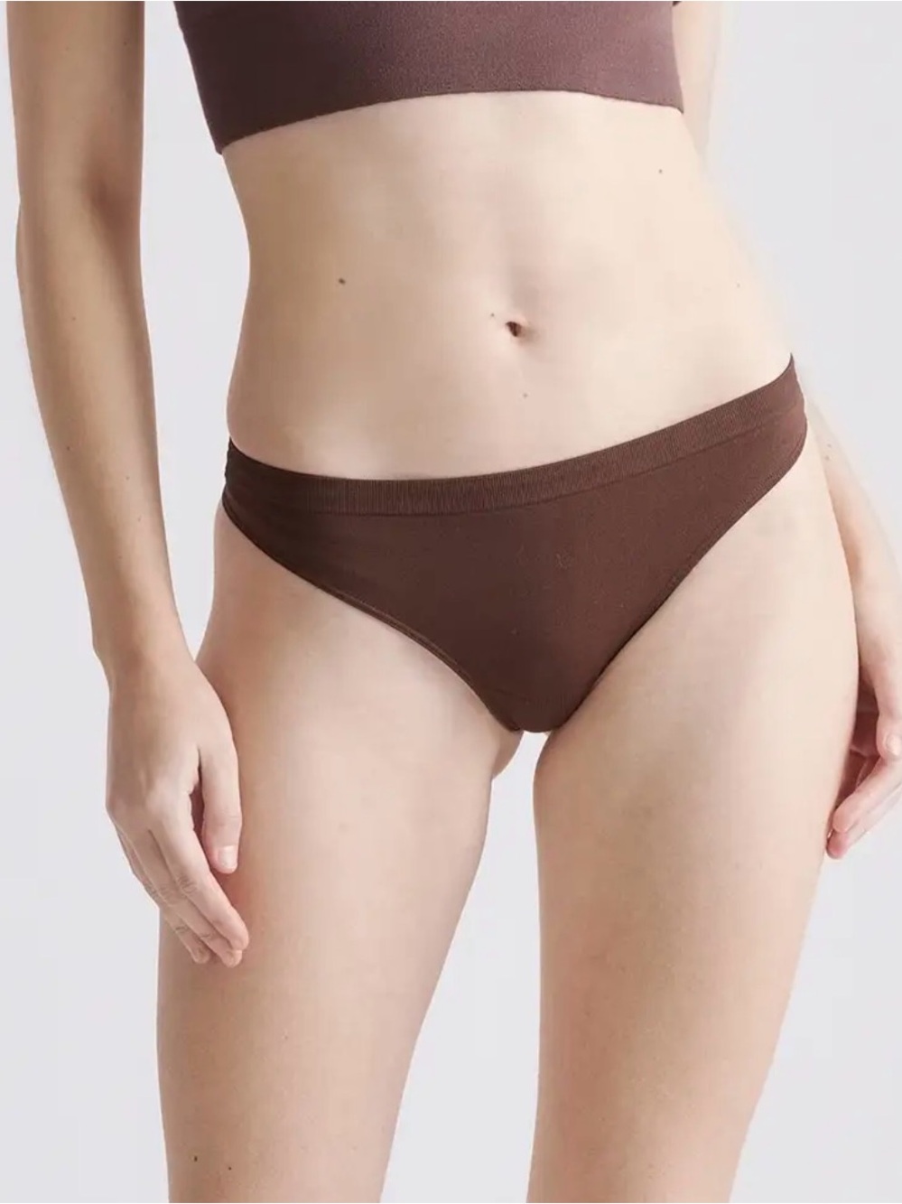 Quince Sz Small Smoothing Comfort Thong Panties Cocoa 6-pk NWOT